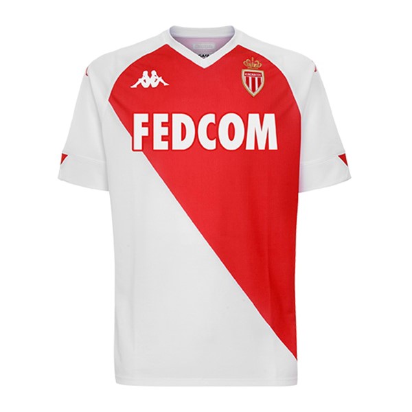 Camiseta AS Monaco Replica Primera Ropa 2020/21 Rojo Blanco